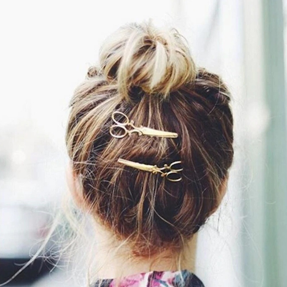 "Snip & Clip" Unique Scissor Gold/Silver Hair Pin